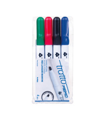 Pennarello a secco Tratto Memo per lavagne cancellabili - astuccio 4 colori - punta conica 2,5mm - Tratto Pennarello a secco Tratto Memo per lavagne cancellabili - astuccio 4 colori - punta conica 2,5mm - Tratto