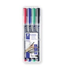 Pennarello Astucci Lumocolor Permanent 317 - punta 1,0mm - 4 colori  - Staedtler Pennarello Astucci Lumocolor Permanent 317 - punta 1,0mm - 4 colori  - Staedtler