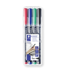 Pennarello Astucci Lumocolor Permanent 317 - punta 1,0mm - 4 colori  - Staedtler Pennarello Astucci Lumocolor Permanent 317 - punta 1,0mm - 4 colori  - Staedtler