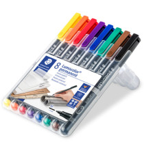 Pennarello Astucci Lumocolor Permanent 317 - punta 1,0mm - 8 colori  - Staedtler Pennarello Astucci Lumocolor Permanent 317 - punta 1,0mm - 8 colori  - Staedtler