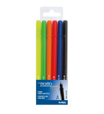 Pennarello fineliner Tratto Pen - tratto 0,5mm - colori assortiti - Tratto - busta 6 pennarelli Pennarello fineliner Tratto Pen - tratto 0,5mm - colori assortiti - Tratto - busta 6 pennarelli