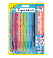 Pennarello Flair Dual Tip - colori assortiti - Papermate - conf. 8 pezzi