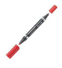 Pennarello Lumocolor Permanent Duo 348 punta feltro - punta 0,6mm e 1,5mm - rosso - Staedtler Pennarello Lumocolor Permanent Duo 348 punta feltro - punta 0,6mm e 1,5mm - rosso - Staedtler