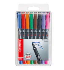 Pennarello OHPen universal permanente 843 - punta media 1 mm - colori assortiti - Stabilo - conf. 8 pezzi