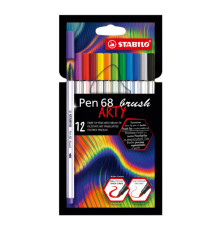 Pennarello Pen 68 Brush Arty Line 568/18 - colori assortiti - Stabilo - astuccio 18 pezzi Pennarello Pen 68 Brush Arty Line 568/18 - colori assortiti - Stabilo - astuccio 18 pezzi