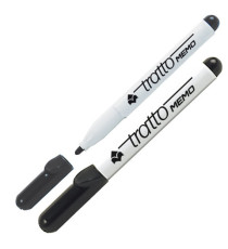 Pennarello Tratto Memo - a secco - per lavagne cancellabili - punta conica - tratto 2,5 mm - nero - Tratto