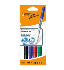 Pennarello Whiteboard Marker Velleda 1741 - punta tonda 1,4 mm - colori assortiti - Bic - astuccio 4 pezzi