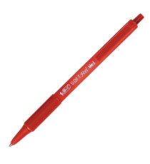 Penne a sfera a scatto Soft Feel  - punta 1,0mm - rosso - Bic - conf. 12 pezzi