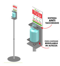 Piantana da terra - con supporto - per dispenser regolabile - 140 cm - CWR