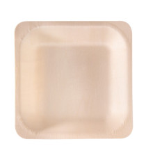 Piatto piano monouso - quadrato - 14,5 x 14,5 cm - legno - colore naturale - Signor Bio - conf. 50 pezzi