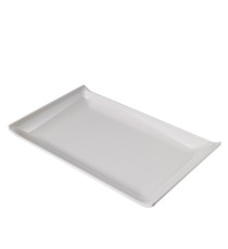 Piatto rettangolare - 23 x 14 x 2,6 cm - melamina - bianco - Leone Piatto rettangolare - 23 x 14 x 2,6 cm - melamina - bianco - Leone