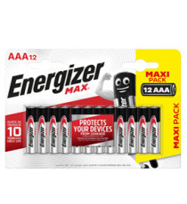 Pila ministilo AAA - 1,5V - Max alcalina - Energizer - blister 12 pezzi Pila ministilo AAA - 1,5V - Max alcalina - Energizer - blister 12 pezzi