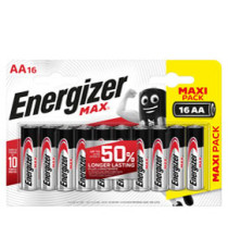 Pila stilo AA - 1,5V - Max alcalina - Energizer - astuccio 16 pezzi Pila stilo AA - 1,5V - Max alcalina - Energizer - astuccio 16 pezzi