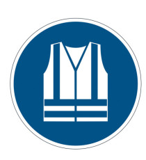 Pittogramma adesivo - da terra - Gilet di sicurezza obbligatorio - diametro 43 cm - Durable Pittogramma adesivo - da terra - Gilet di sicurezza obbligatorio - diametro 43 cm - Durable