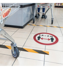 Pittogramma adesivo - da terra - Mantenere la distanza di sicurezza - diametro 43 cm - Durable Pittogramma adesivo - da terra - Mantenere la distanza di sicurezza - diametro 43 cm - Durable