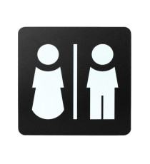 Pittogramma adesivo - toilette uomo/donna - 16 x 16 cm - PVC - nero/bianco - Stilcasa