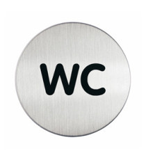 Pittogramma adesivo - WC - diametro 8,3 cm - acciaio - Durable Pittogramma adesivo - WC - diametro 8,3 cm - acciaio - Durable