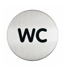 Pittogramma adesivo - WC - diametro 8,3 cm - acciaio - Durable Pittogramma adesivo - WC - diametro 8,3 cm - acciaio - Durable