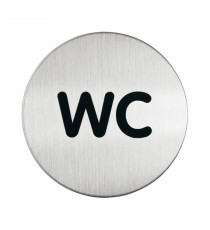 Pittogramma adesivo - WC - diametro 8,3 cm - acciaio - Durable Pittogramma adesivo - WC - diametro 8,3 cm - acciaio - Durable