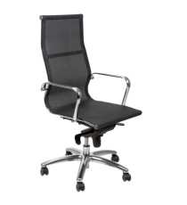 Poltrona direzionale Pollux Space PXP - in rete - con ruote e braccioli - nero - Unisit