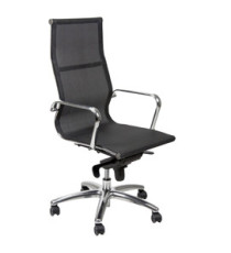 Poltrona direzionale Pollux Space PXP - in rete - con ruote e braccioli - nero - Unisit