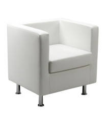 Poltrona Pragma PR1 - con braccioli inclusi - similpelle - bianco - Unisit Poltrona Pragma PR1 - con braccioli inclusi - similpelle - bianco - Unisit