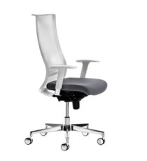 Poltrona semidirezionale Elite wing WIEB - con braccioli regolabili - grigio/bianco - Unisit Poltrona semidirezionale Elite wing WIEB - con braccioli regolabili - grigio/bianco - Unisit