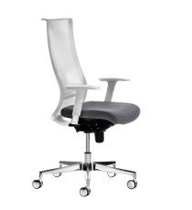 Poltrona semidirezionale Elite wing WIEB - con braccioli regolabili - grigio/bianco - Unisit Poltrona semidirezionale Elite wing WIEB - con braccioli regolabili - grigio/bianco - Unisit