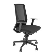 Poltrona semidirezionale Light - con ruote e braccioli - nero - Unisit