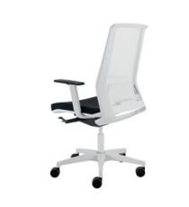 Poltrona semidirezionale Light LLB - con braccioli regolabili - nero/bianco - Unisit