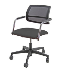 Poltroncina visitatore Lithium LTGN - con braccioli inclusi - nero - Unisit