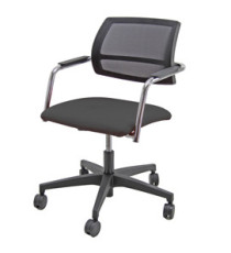 Poltroncina visitatore Lithium LTGN - con braccioli inclusi - nero - Unisit