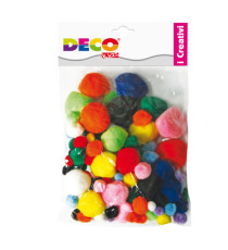 Pompons - colori assortiti - Deco - busta 40 pezzi Pompons - colori assortiti - Deco - busta 40 pezzi