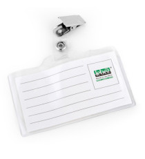 Portabadge con clip - 9,3 x 6 cm - Lebez - conf. 50 pezzi