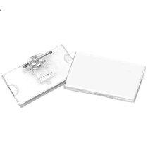 Portabadge con clip e spilla - 6,5 x 3 cm - Lebez Portabadge con clip e spilla - 6,5 x 3 cm - Lebez