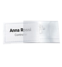 Portabadge con clip e spilla - 9 x 5,5 cm - Lebez - conf. 50 pezzi