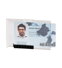 Portabadge PushBox Mono - 1 tessera inseribile - 5,4 x 8,7 cm - Durable - conf. 10 pezzi Portabadge PushBox Mono - 1 tessera inseribile - 5,4 x 8,7 cm - Durable - conf. 10 pezzi