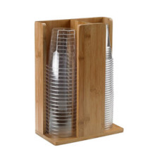 Portabicchieri -  in bamboo - 21x11x30 cm - colore naturale - Leone Portabicchieri -  in bamboo - 21x11x30 cm - colore naturale - Leone