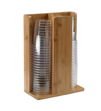 Portabicchieri -  in bamboo - 21x11x30 cm - colore naturale - Leone Portabicchieri -  in bamboo - 21x11x30 cm - colore naturale - Leone