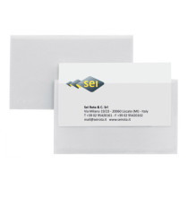 Portabiglietti da visita Eticard T -  autoadesivi - PVC - 5,5 x 9 cm - trasparente - Sei Rota - conf. 10 pezzi Portabiglietti da visita Eticard T -  autoadesivi - PVC - 5,5 x 9 cm - trasparente - Sei Rota - conf. 10 pezzi