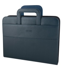 Portablocco - similpelle - c/anelli - blu - 28,5x36 cm - City Time Portablocco - similpelle - c/anelli - blu - 28,5x36 cm - City Time