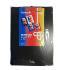 Portablocco con molla in metallo - copertina in PPL - A4 - nero - Iternet Portablocco con molla in metallo - copertina in PPL - A4 - nero - Iternet