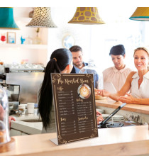 Portadepliant con base a L - A6 - 10,5 x 15 cm - Lebez Portadepliant con base a L - A6 - 10,5 x 15 cm - Lebez