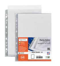 Portalistini Jolly - 12 buste forate - 22 x 30 cm - PP trasparnte - liscio - Sei rota Portalistini Jolly - 12 buste forate - 22 x 30 cm - PP trasparnte - liscio - Sei rota