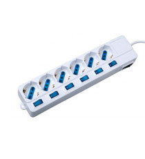 Presa multipla - 6 prese multistandard con interruttore singolo - MKC Presa multipla - 6 prese multistandard con interruttore singolo - MKC