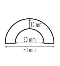 Profilo paracolpi P30 - per superfici tubolari - giallo/nero - Durable Profilo paracolpi P30 - per superfici tubolari - giallo/nero - Durable