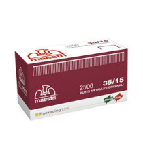 Punti 35/15 - per Romabox - H 15 mm - rame - Romeo Maestri - scatola 2500 pezzi Punti 35/15 - per Romabox - H 15 mm - rame - Romeo Maestri - scatola 2500 pezzi