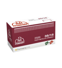 Punti 35/15 - per Romabox - H 15 mm - rame - Romeo Maestri - scatola 2500 pezzi Punti 35/15 - per Romabox - H 15 mm - rame - Romeo Maestri - scatola 2500 pezzi