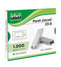 Punti KH - 23/20 - alti spessori - acciaio zincato - metallo - Lebez - conf. 1000 pezzi Punti KH - 23/20 - alti spessori - acciaio zincato - metallo - Lebez - conf. 1000 pezzi