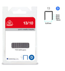 Punti zincati - 13/10 - 10 mm - metallo - Romeo Maestri - conf. 1120 pezzi